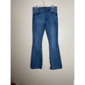 &Denim medium blue wash flared jeans boot cut - size 10